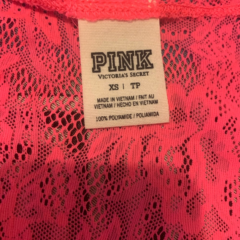 VS PINK...... HOT PINK LACE BEACH COVER TOP XS